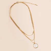 Round Charm Layered Necklace