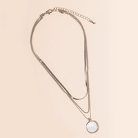 Round Charm Layered Necklace
