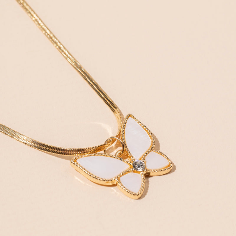 Butterfly Charm Short Necklace