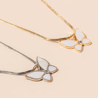 Butterfly Charm Short Necklace