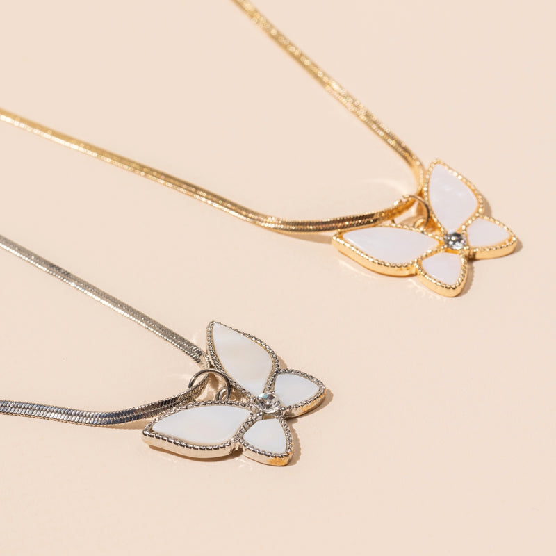 Butterfly Charm Short Necklace