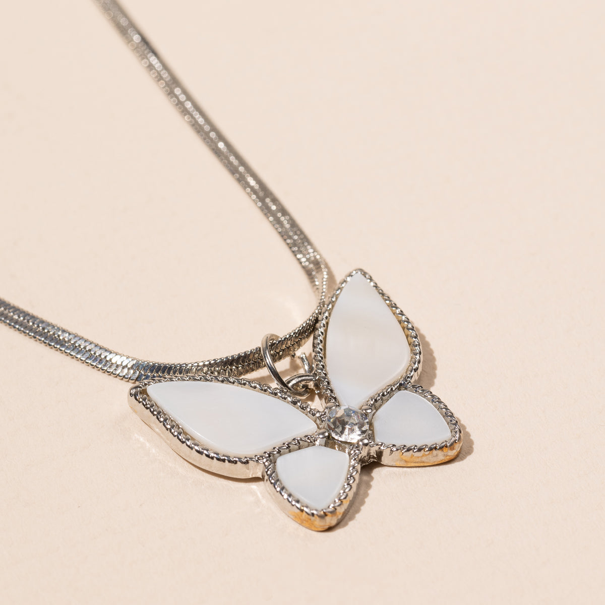 Butterfly Charm Short Necklace