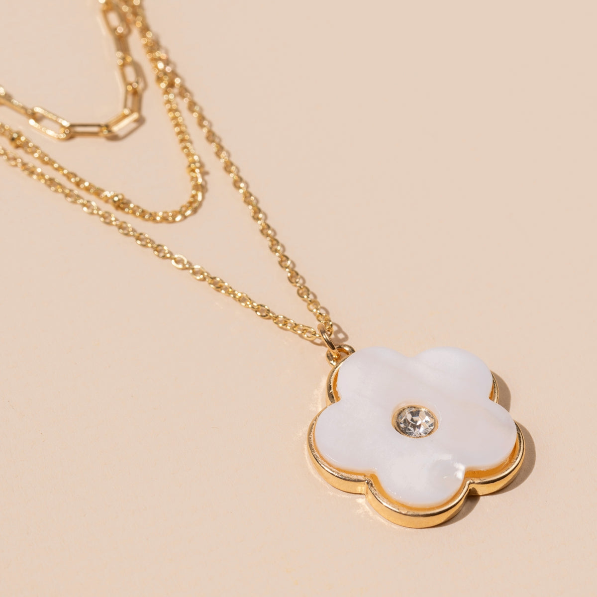 Floral Charm Layered Necklace