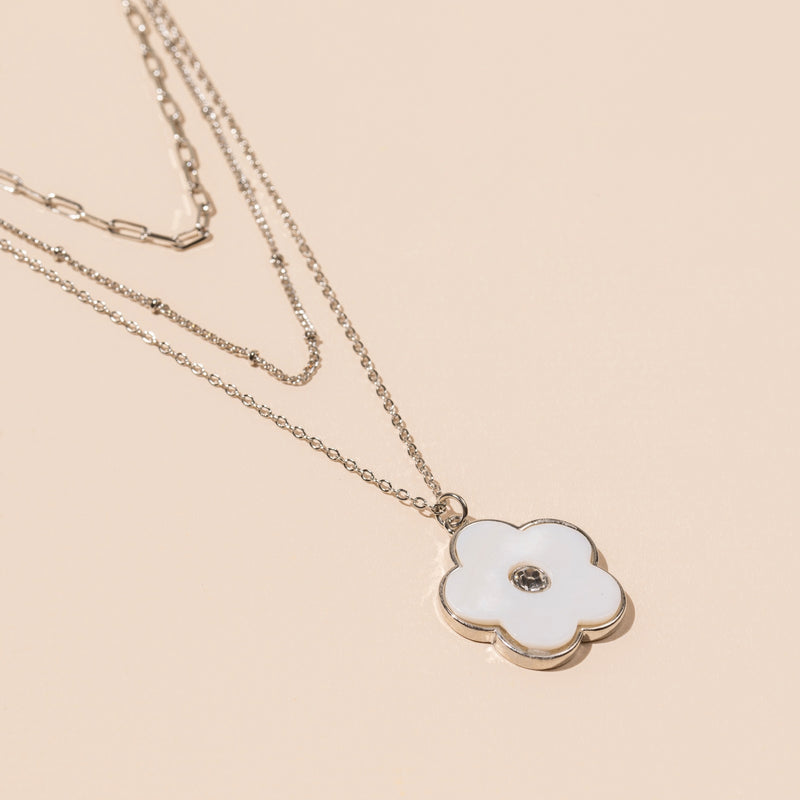 Floral Charm Layered Necklace