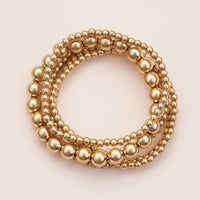 Copper Coated Beaded Stretch Bracelet Set – Stackable & Stylish