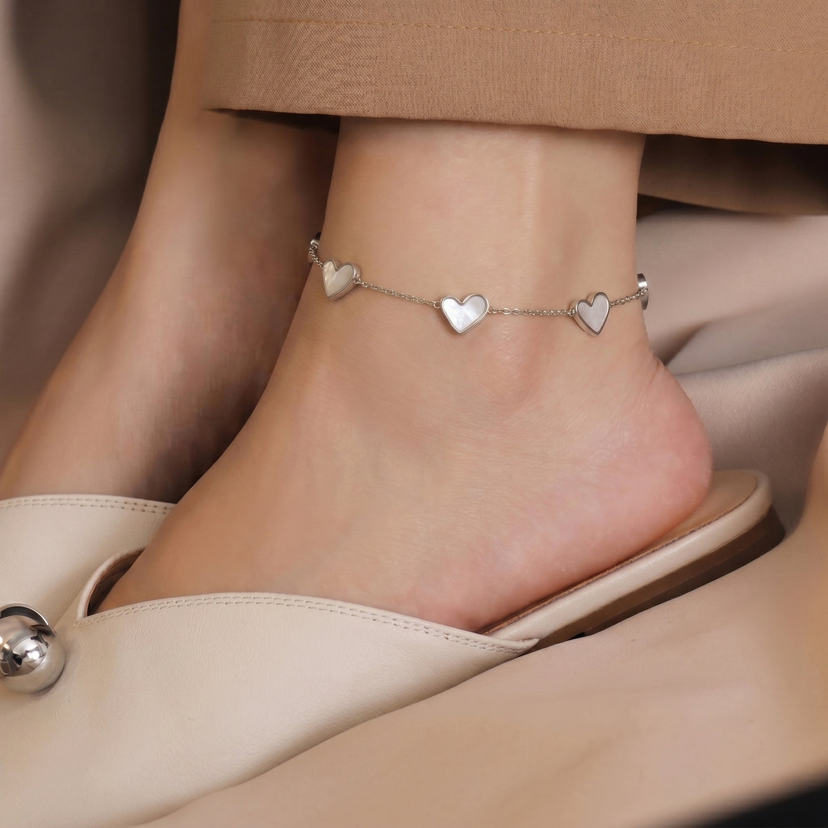 Heart Charms Stainless Steel Bracelet