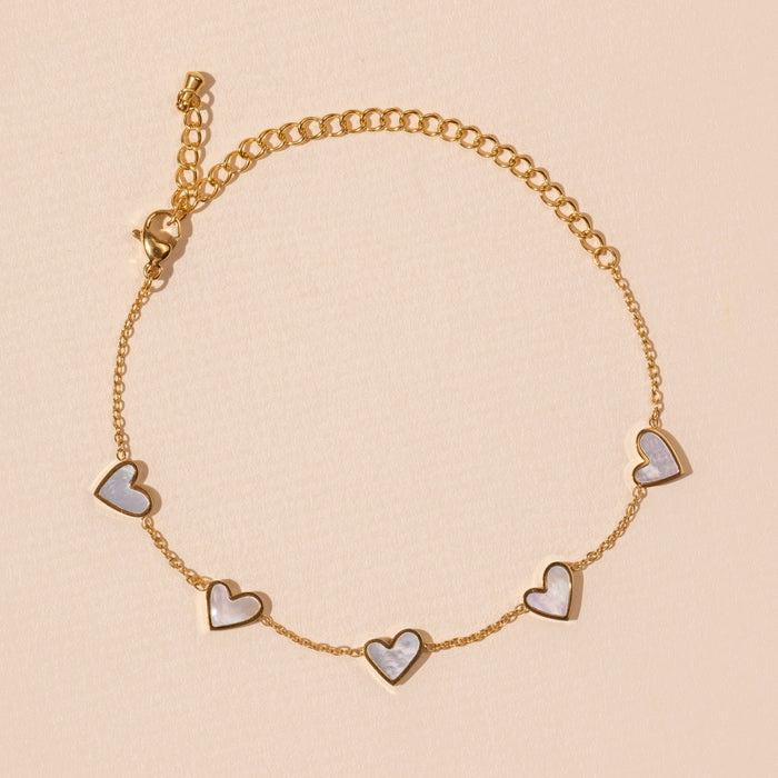 Heart Charms Stainless Steel Bracelet