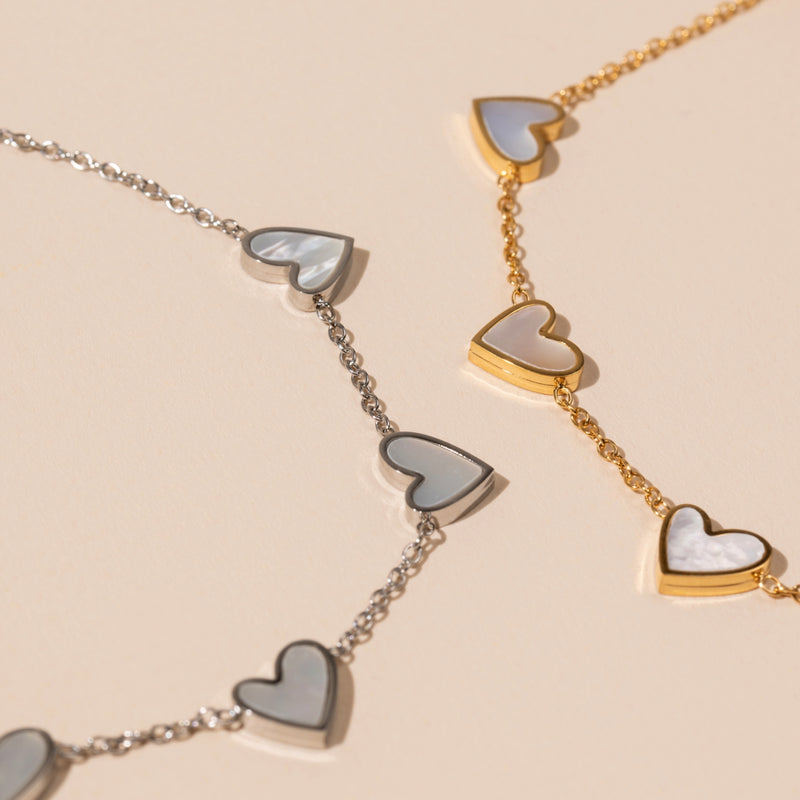 Heart Charms Stainless Steel Bracelet