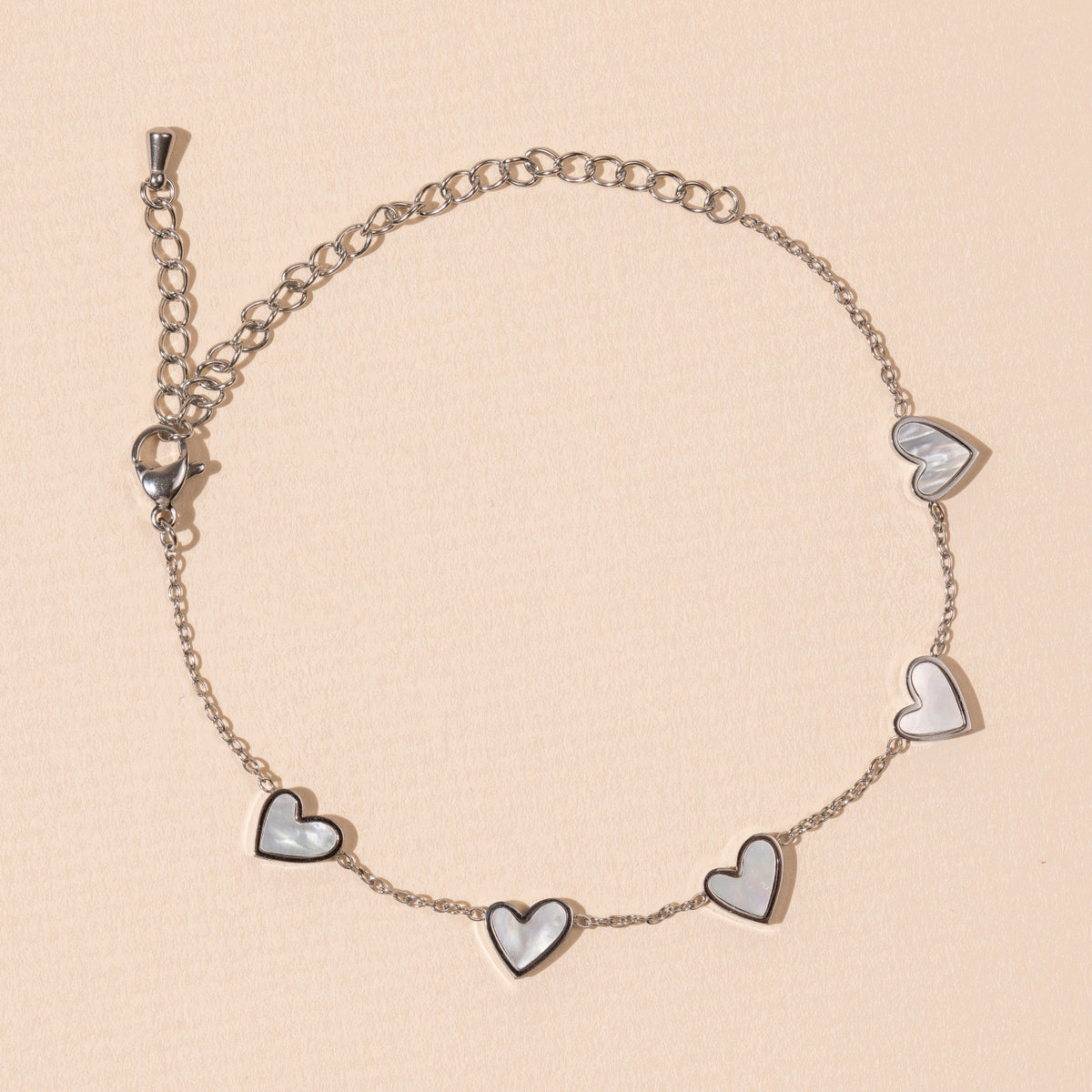Heart Charms Stainless Steel Bracelet