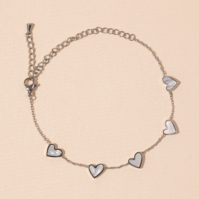 Heart Charms Stainless Steel Bracelet