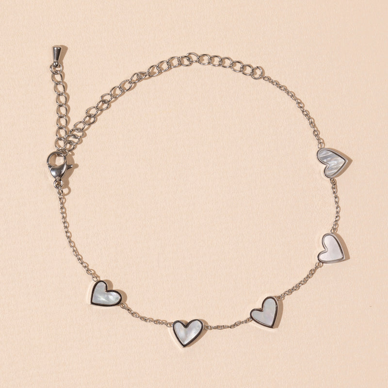 Heart Charms Stainless Steel Bracelet