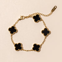 Floral Charms Stainless Steel Bracelet