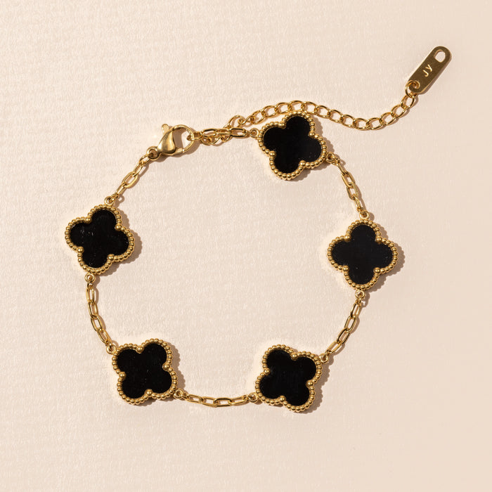 Floral Charms Stainless Steel Bracelet
