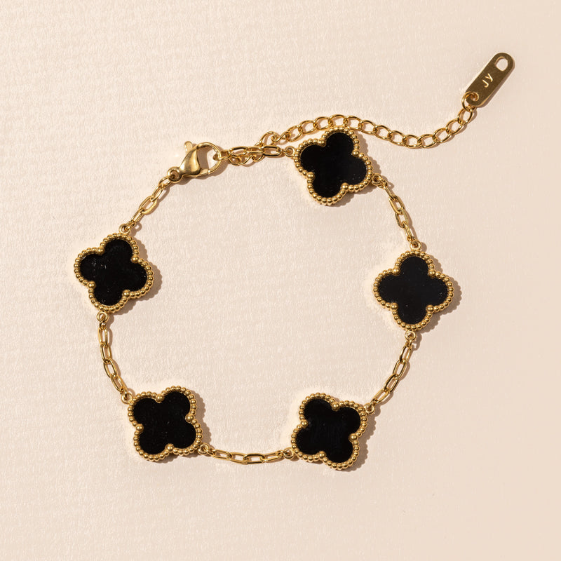 Floral Charms Stainless Steel Bracelet