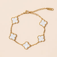 Floral Charms Stainless Steel Bracelet