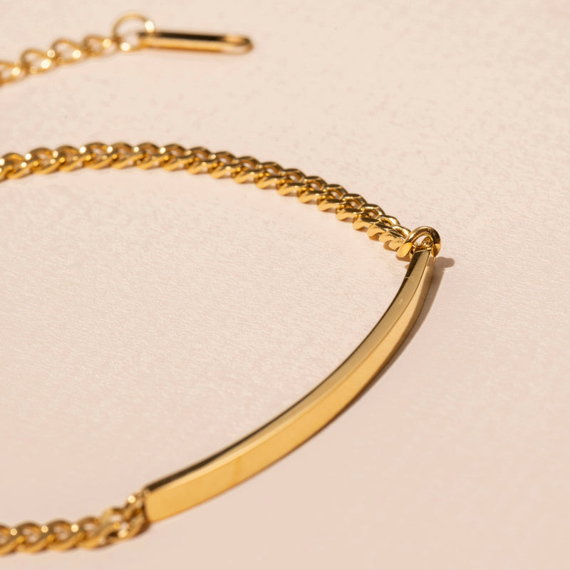 18K Gold Dipped Stainless Steel Chain Linked Bracelet
