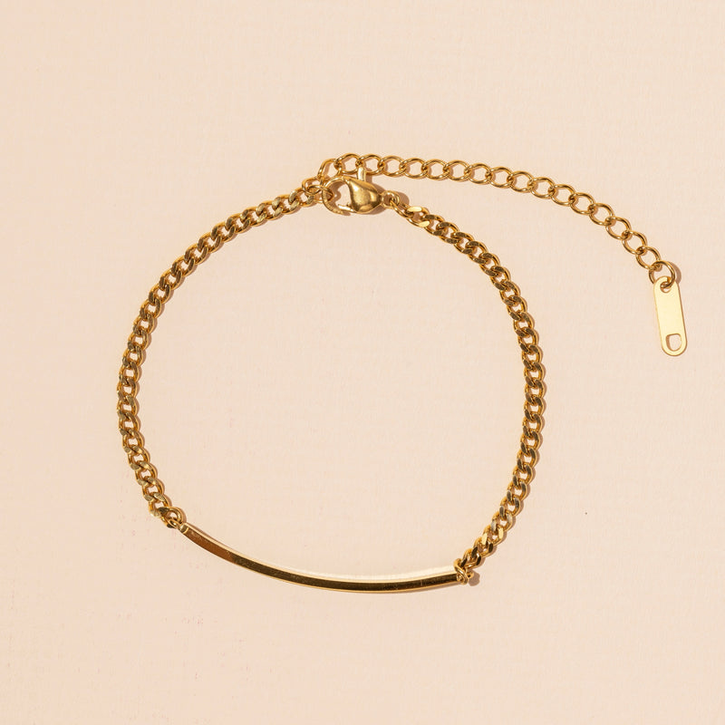18K Gold Dipped Stainless Steel Chain Linked Bracelet