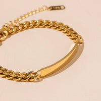 18K Gold Dipped Stainless Steel Chain Linked Bracelet