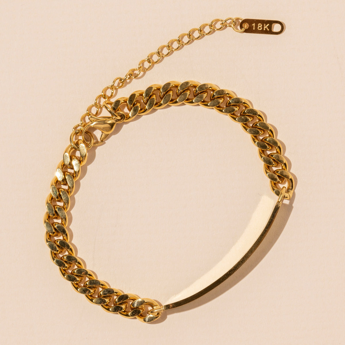 18K Gold Dipped Stainless Steel Chain Linked Bracelet