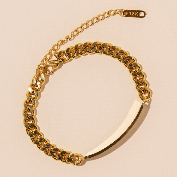 18K Gold Dipped Stainless Steel Chain Linked Bracelet