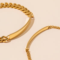 18K Gold Dipped Stainless Steel Chain Linked Bracelet
