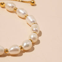 Pearl Charms Stainless Steel Bracelet
