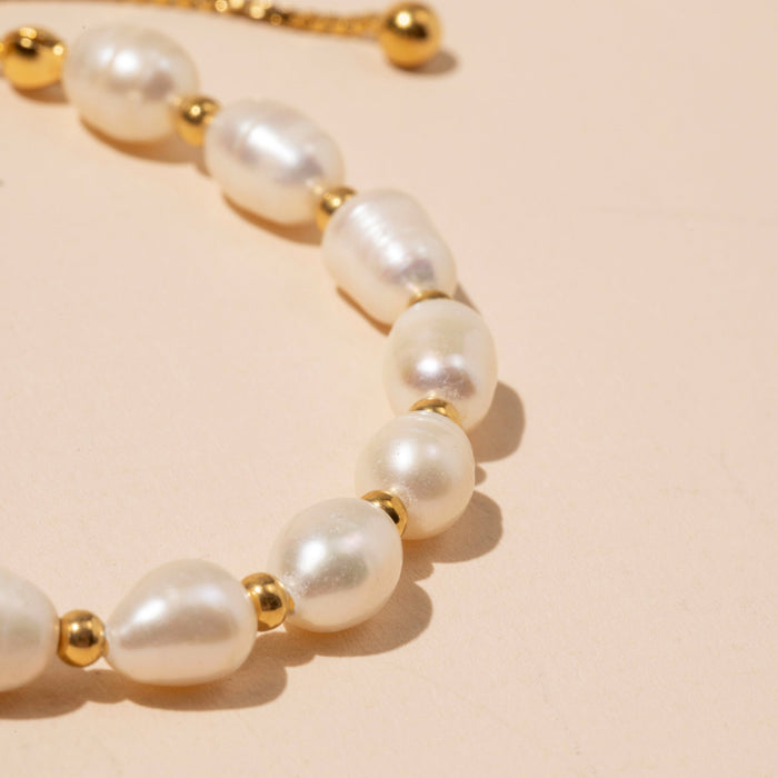 Pearl Charms Stainless Steel Bracelet