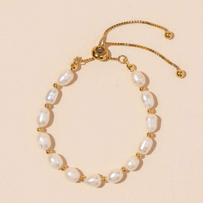 Pearl Charms Stainless Steel Bracelet