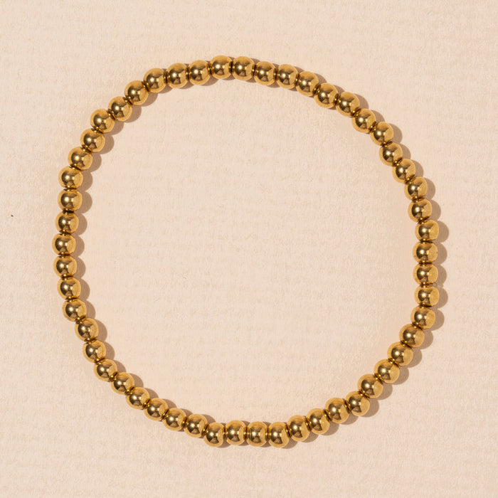 Beaded Gold Dip Stainless Steel Bracelet