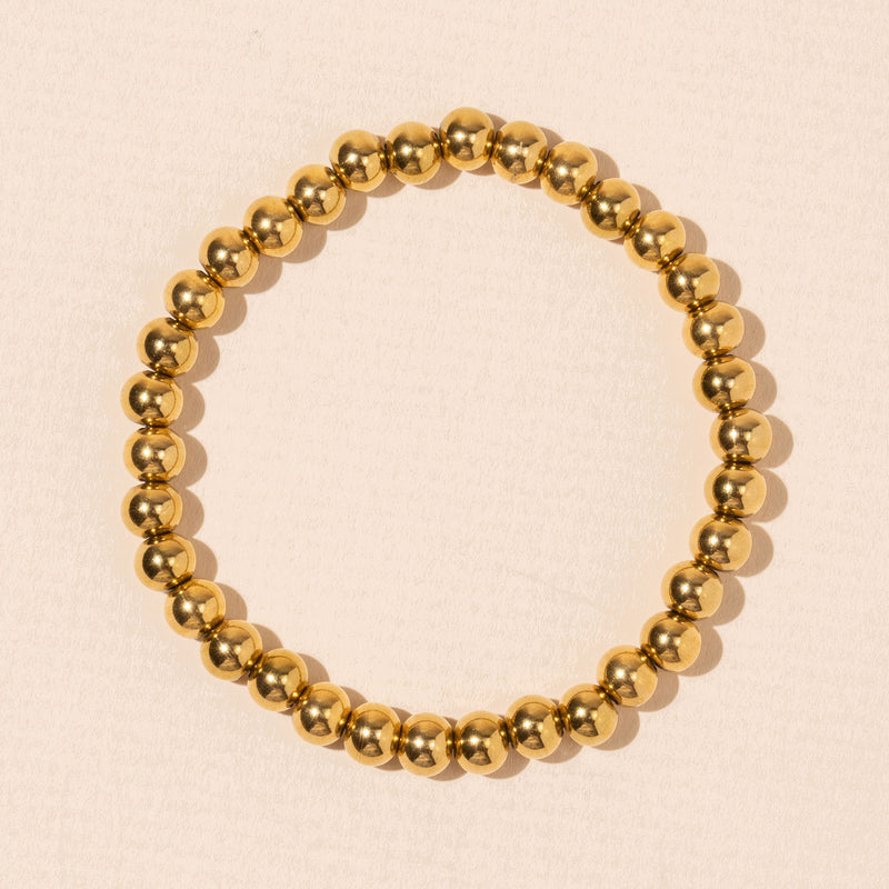 Beaded Gold Dip Stainless Steel Bracelet