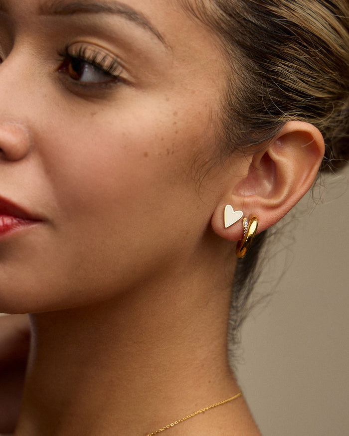18K Gold Plated Stainless Steel Classic Hoop Earrings