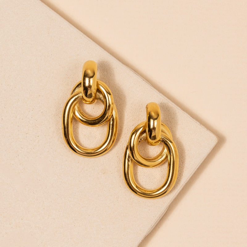 18K Gold Plated Stainless Steel Post Earrings