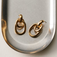 Stainless Steel Layered Link Drop Earrings – Polished