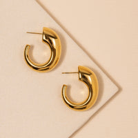 Open Hoop 18K Gold Dip Stainless Steel Earrings