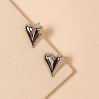 Heart 18K Gold Dip Stainless Steel Stud Earrings