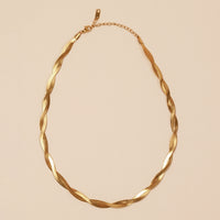 Twisted 18K Gold Dip Stainless Steel Necklace