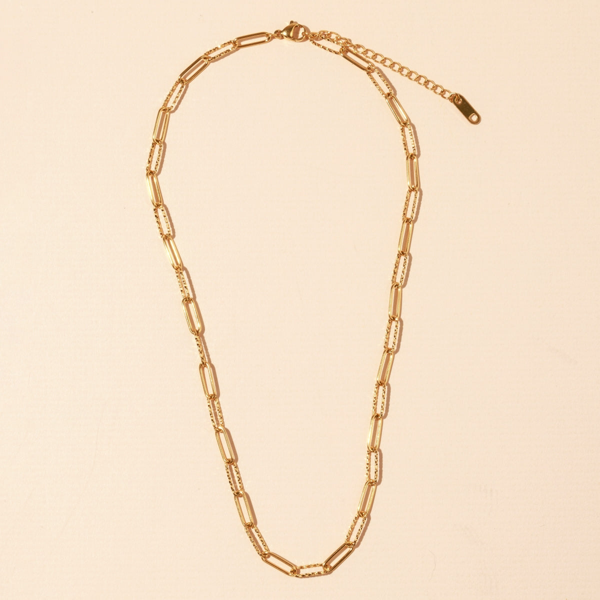 Chain Linked 18K Gold Dip Stainless Steel Necklace