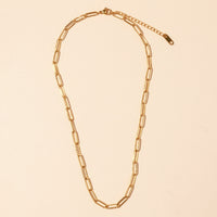 Chain Linked 18K Gold Dip Stainless Steel Necklace