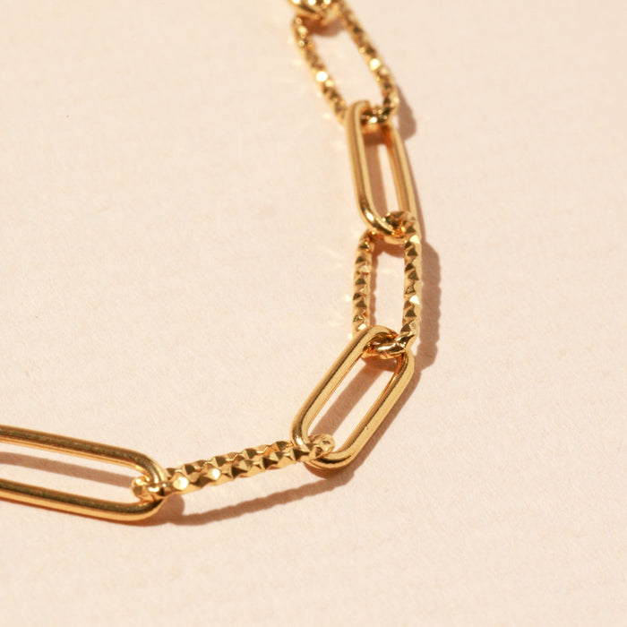 Chain Linked 18K Gold Dip Stainless Steel Necklace