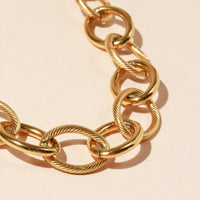 Chain Linked 18K Gold Plated Stainless Steel Short Necklace