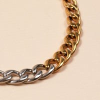 Gold & Silver 18K Gold Plated Stainless Steel Necklace
