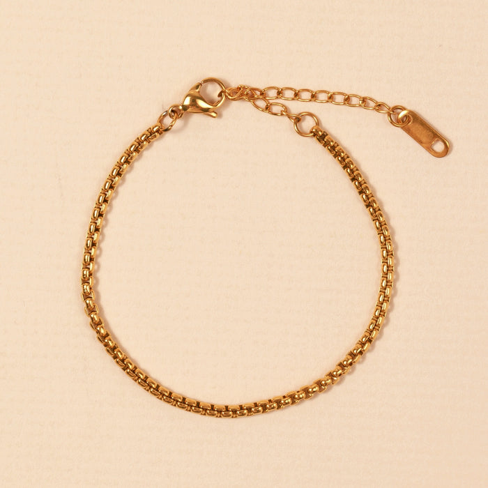 Dainty Basic Chain Bracelet 18K Gold Plated Stainless Steel