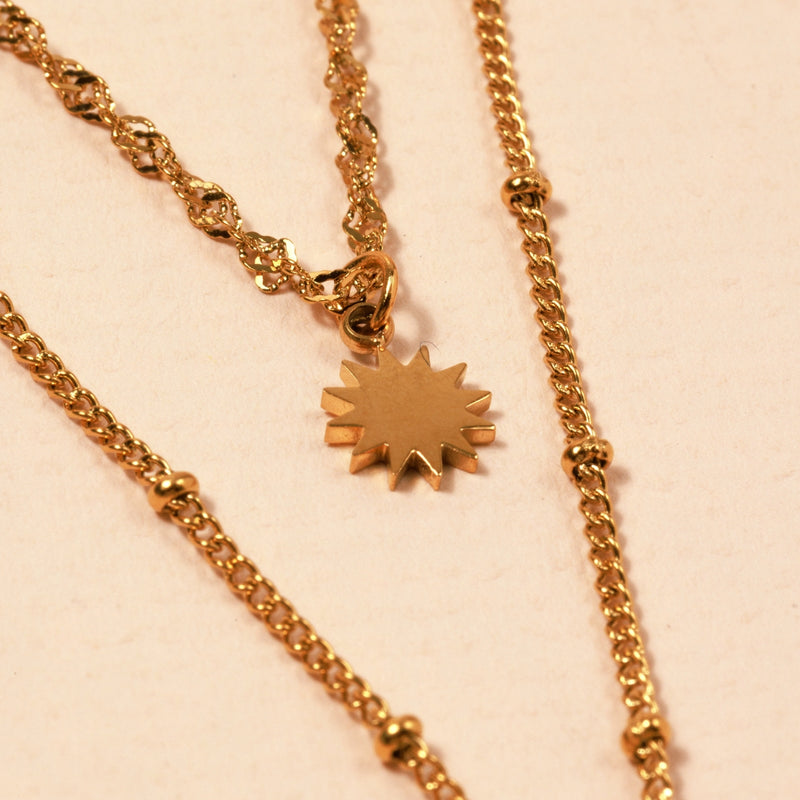 18K Gold Plated Stainless Steel Layered Necklace