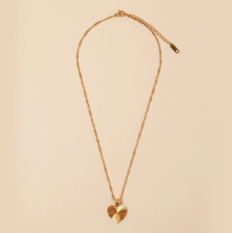 Sunburst 18K Gold Plated Stainless Steel Necklace