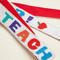 Best Teacher Ever Beaded Bag Strap – Colorful & Stylish Gift for Educators