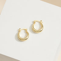 Classic Chunky Hoop Earrings – 18K Gold-Dipped, Timeless & Chic