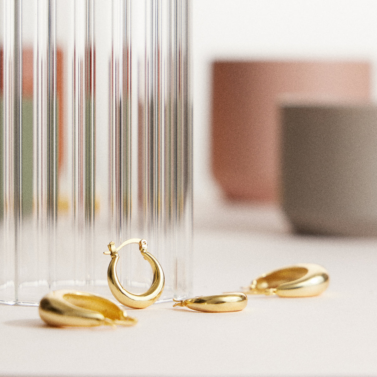 Classic Chunky Hoop Earrings – 18K Gold-Dipped, Timeless & Chic