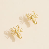 Gold Lobster Statement Earrings - 18K Gold Dipped