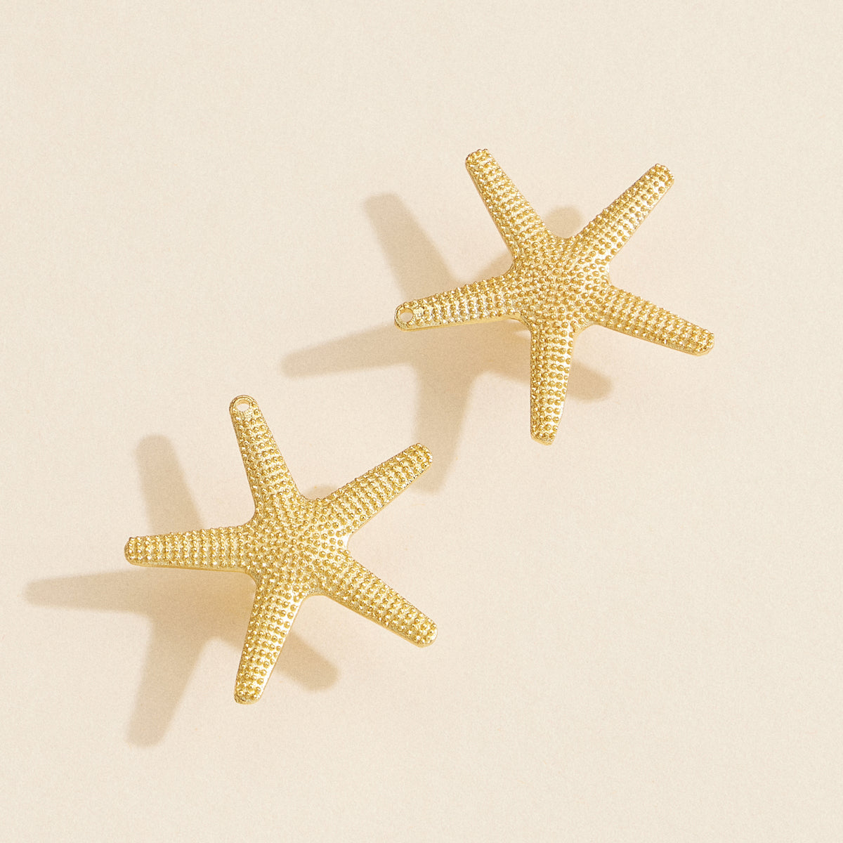 Gold Starfish Statement Earrings - 18K Gold Dipped