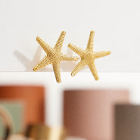 Gold Starfish Statement Earrings - 18K Gold Dipped